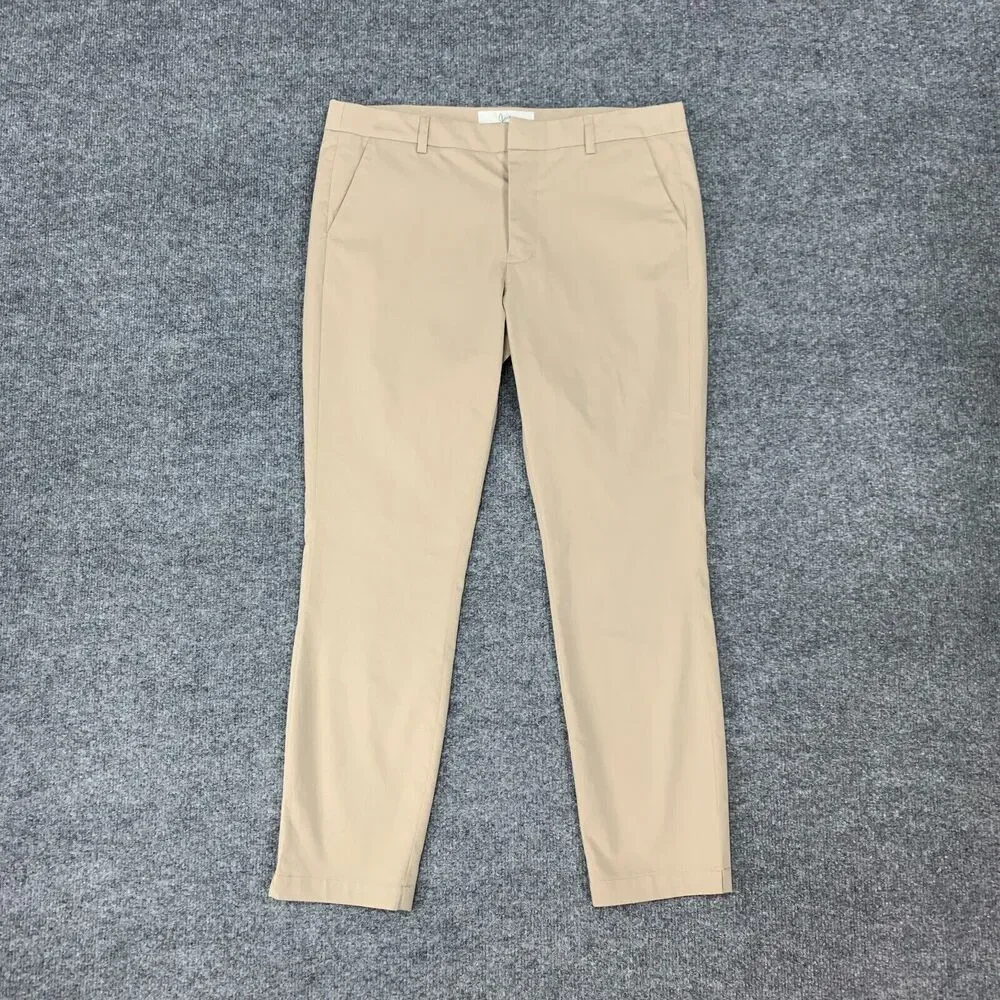 Joie Golda Pant Womens 4 Light Sand Welt Pockets Ankle Crop Zip Fly Straight Leg